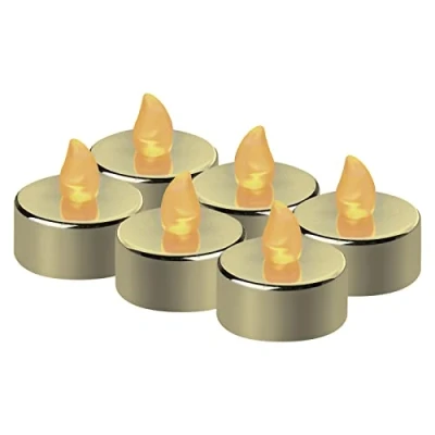 Image de EMOS DCCV13 Lot de 6 bougies chauffe plat LED sans flamme avec effet vacillant, décoration pour Noël, arbre Toussaint, IP20, intérieur, batterie, blanc chaud