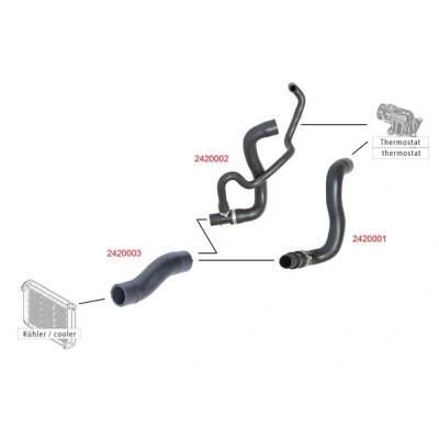 Image de METZGER 2420002 Durite De Refroidissement supérieur EPDM (éthylène propylène diène caoutchouc) MINI: Roadster, 3/5 portes, Clubman