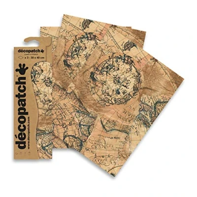 Image de Décopatch C806C Une pochette de 3 feuilles papier imprimé 30x40 cm, Carte Steampunk
