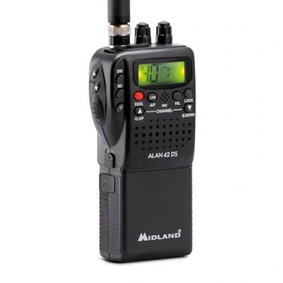 Image de Midland Alan 42 DS Powerbundle CB Radio Multi Bande AM/FM et Batterie au Lithium commutable à n&#039;importe Quelle Norme européenne avec Accessoires 2 Broches, Anti Bruit numérique, Son Puissant,