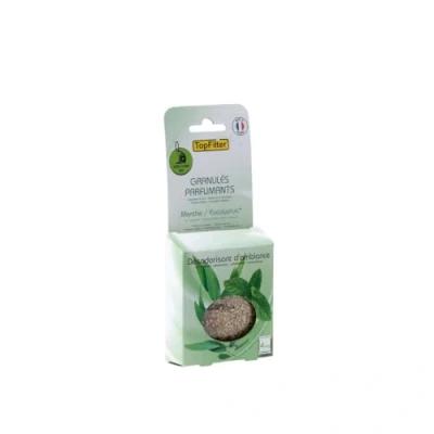 Image de Top Filter 0720150 parfumants Senteur, Sachet de granulés pour aspirateur, Désodorisant d&#039;ambiance Odeur Menthe et Eucalyptus, Vert