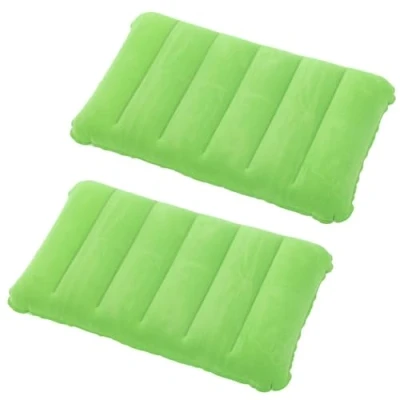 Image de 2 Pièces Coussin de Plage Gonflable,Coussin Voyage,Plage Oreiller,Voyage Léger Portable Flocage d&#039;air Oreiller,Convient aux Voyages en Plein air et à la randonnée (Vert)