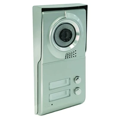 Image de SCS Sentinel PMP0013 Platine de Rue 2 Boutons Pour Interphone Vidéo Collectif 4 Fils Logements Façade Aluminium Angle vision 110 Porte Étiquette 2B1