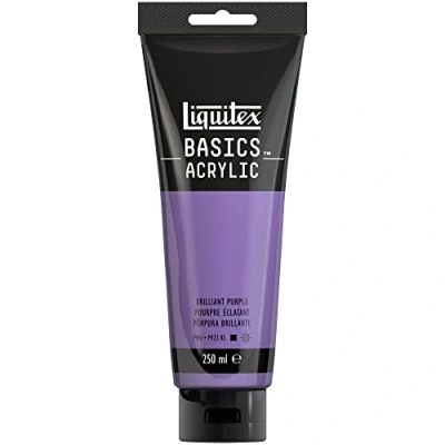 Image de Liquitex 88700246 Basics peinture acrylique, artistique monopigmentée, résistante à la lumière, qualité archive, finition satinée, tube de 250 ml Pourpre Eclatant