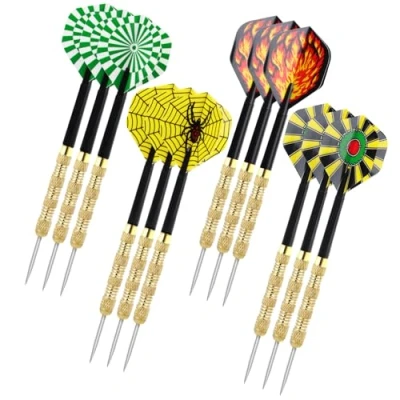 Image de 12 Pièces Flechette Pointe Acier Fléchettes Flechettes Pointes Fléchette Darts en Métal Jeu de Professionnel 14 Grammes