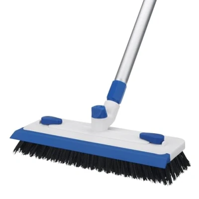 Image de Qaestfy Balais Nettoyer Sol Brosse à Récurer avec Raclette 3 en 1 Joint Carrelage de Nettoyage Long Manche 140 cm pour Terrasse, Patio, Salle Bain, Cuisine, Carreaux