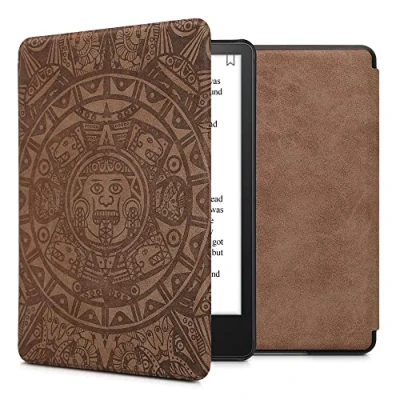 Image de kwmobile Étui liseuse Compatible avec Amazon Kindle Paperwhite 11. Generation 2021 Housse Rabat magnétique en Simili Cuir Marron Clair