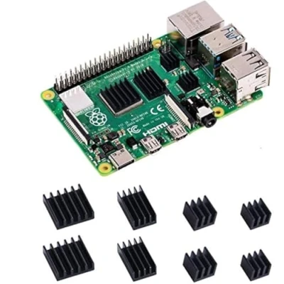 Image de GeeekPi Dissipateurs de Chaleur pour Raspberry Pi 4 Modèle B,Raspberry en Aluminium avec Ruban Adhésif Thermo conducteur 4B (2Pack)