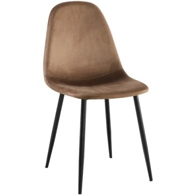 Image de CLP Chaise De Salle A Manger Napier en Similicuir Tissu Ou Velours I avec Surface D&#039;assise Matelassée Pieds Metal Charge Max.150 Kg, Couleur:Violet, Matériel:Velours