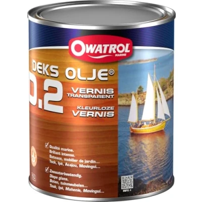 Image de OWATROL D2 Vernis Bois Exotiques Brillants Durs Neufs et Anciens Extérieurs pour Portes Lambris Fenêtres Mobilier de Jardin Portails Bateaux Marine 1 L
