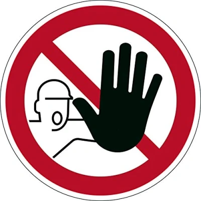 Image de Durable 173003 Pictogramme de Marquage au Sol Entrée Interdite Adhésif et Antidérapant Diamètre 43cm Rouge/Blanc Vendu à l&#039;unité