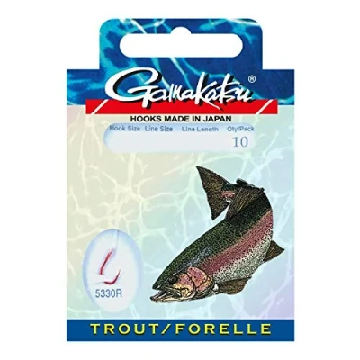 Image de Gamakatsu Onderlijnen Forel 5330R 60cm (10 pcs) Taille : crochet 10 0.16mm