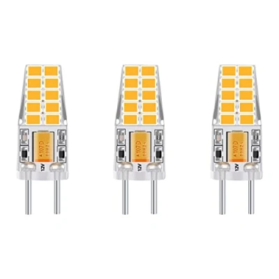 Image de Bonlux 3 PCS 3W 12V G6.35 LED Ampoule Culot T3 / T4 T5 GY6.35 Base Blanc chaud 3000K Remplacement de 30W Halogène pour l’Éclairage Sous Cabinet Lumière Lampe Bureau