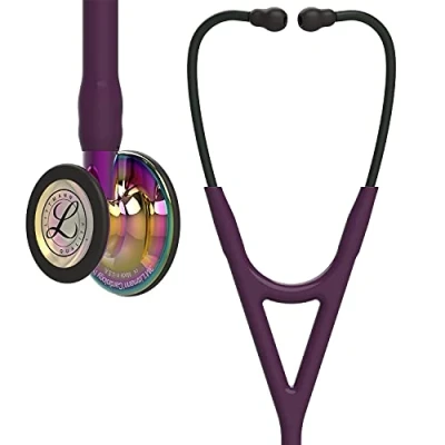 Image de 3M Littmann Stéthoscope de diagnostic Cardiology IV, Édition Rainbow Brillant, tubulure prune, base violet et lyre noire, 6239