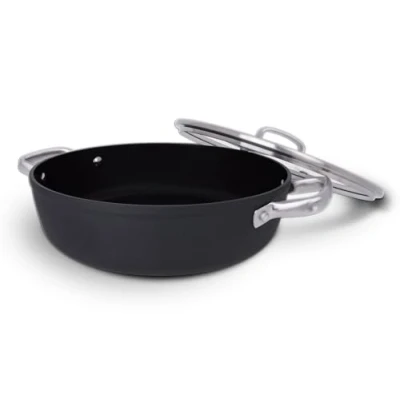 Image de Arcos Série Samoa Casserole Anti adhésive 28 cm et 4,3 L Aluminium Forgé Compatible tous feux Anses acier inox effet froid Économie d&#039;énergie Va au lave vaisselle Noir FULL INDUCTION