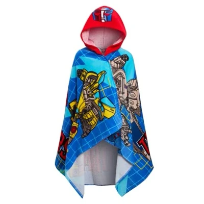 Image de Transformers serviette à capuche pour garçons, Poncho enfants, de plage 100% coton, bain Bumblebee, enveloppe natation