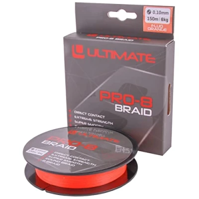 Image de Ultimate Pro 8 Braid 0.10mm 6kg 150m Fluo Orange Tresse pêche