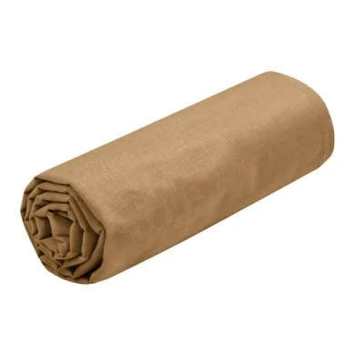 Image de STOF Drap Housse Taille 140x190(200) cm Grand Bonnet 30 100% Coton certifié Oeko Tex Couleur Curry Modèle Eden Linge de Lit pour Maison Doux et Confortable Nid Douillet