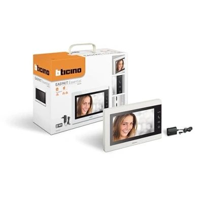 Image de Bticino 333253 Moniteur vidéo interne supplémentaire 2 fils, 7&quot; couleur avec mains libres et alimentation prise plug in, blanche