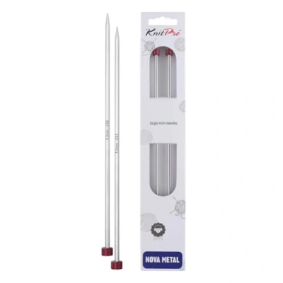 Image de KnitPro KP10205 Nova Aiguilles Simples Pointes Bois Argent 36 x 1,3 5 cm