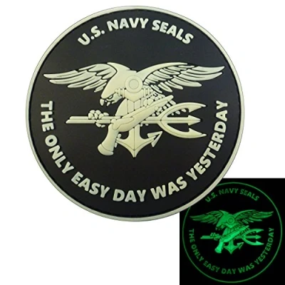 Image de Glow Dark US Navy Seals The Only Easy Day Was Yesterday DEVGRU Morale PVC Fastener Patch