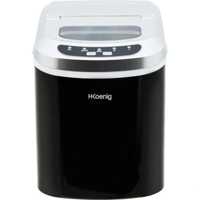 Image de Machine à glaçons silencieuse H.Koenig KB12, 100 W, Capacité 12 kg, Entre 6 et 13 minutes, 2 tailles de seau, Noir, Plastique, 90 Acier inoxydable