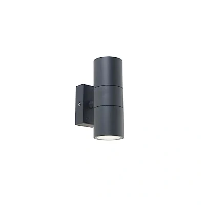 Image de Qazqa duo Applique murale 2 lumière H 160 mm Gris foncé Moderne éclairage extérieur
