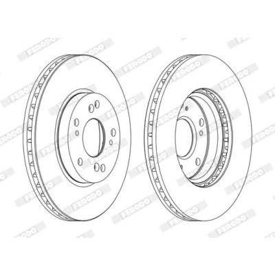 Image de FERODO PREMIER DDF1557C Disque de frein 280 24,9 5 ventilé revêtu avec vis/boulons HONDA: Accord 7 Limousine, Tourer