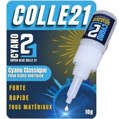 Image de Super Glue Cyano Colle21 10g Colle Extra Forte pour réparation précise à séchage rapide Multi Usage tous matériaux Fluide &amp; Durable petit format