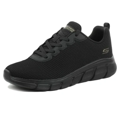 Image de Skechers Femme Visionary Essence VISIONNAIRE Bobs B Flex, Bordure en Tricot Noir, 38.5 EU