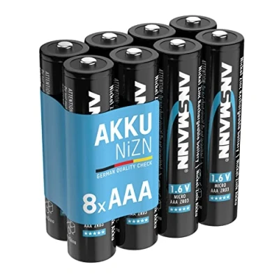 Image de ANSMANN Piles rechargeables NiZn AAA 900 mWh 1,6V (lot de 8)