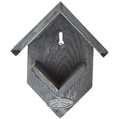 Image de Beeztees Support en Bois pour Pot de Beurre Cacahouète Oiseau Gris 14 x 16 19 cm