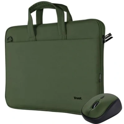 Image de Trust Bologna ECO Sac Ordinateur Portable et Souris, Jusqu&#039;à 16 Pouces, Souris sans Fil Silencieuse, 800 1600 DPI, pour PC Vert