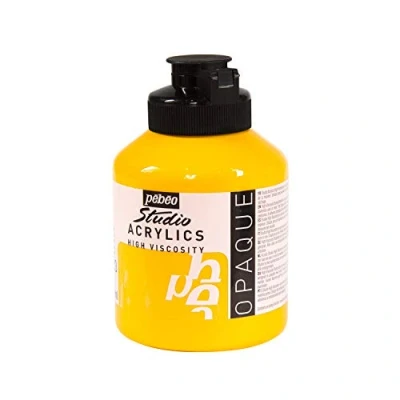 Image de Pébéo Acrylique Fine Studio Acrylics Peinture Jaune Cadmium Moyen Imitation 500 ml