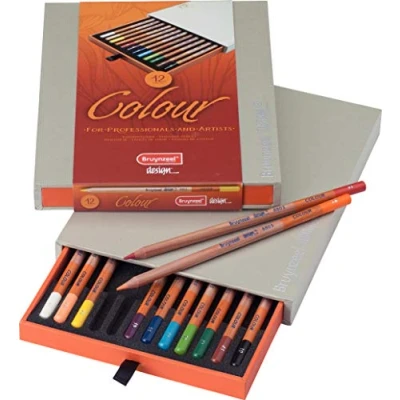 Image de Bruynzeel Design Professionel Crayon de Couleur Set 12 Crayons pour artistes dessiner, esquisser et colorier