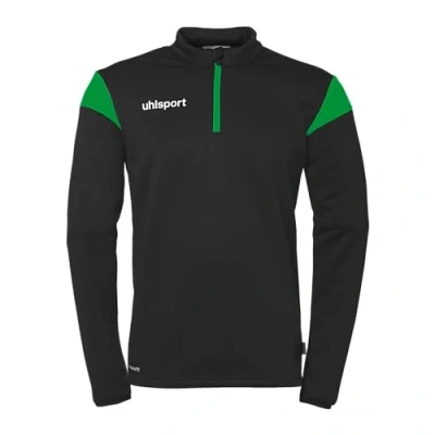 Image de uhlsport Mixte Squad 27 1/4 Zip Top Pull over De Sport, Noir/vert Fluo, 164 EU