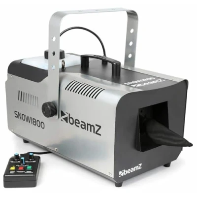 Image de BeamZ SNOW1800 Machine à Neige DMX 1800 W, Télécommande Filaire 3 m Programmable, Poignée et Étrier de fixation, Grand Réservoir L, Idéale pour Tapisser le Sol Produire des Gros Flocons