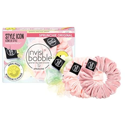 Image de Invisibobble Chouchou Cheveux Rose et Arc en Ciel Sprunchie X3 Femme Fille Édition Limitée Qui Abime Pas les
