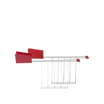 Image de Alessi Sandwich Clamps for Toaster Plissé Red Michele de Lucchi MDL08RACKR