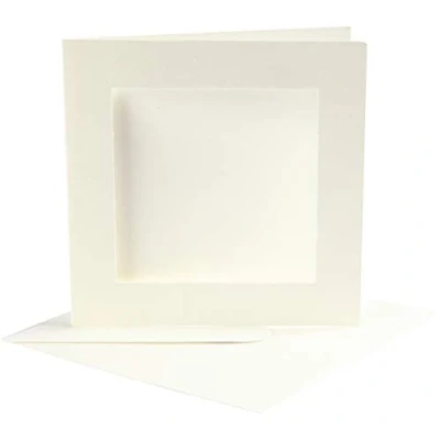 Image de Creativ Company Cartes passe partout, dimension carte 12,5x12,5 cm, blanc cassé, carré, 10 set