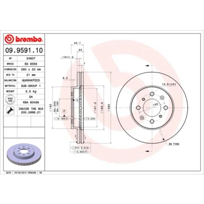 Image de Disque de frein BREMBO 09.9591.10