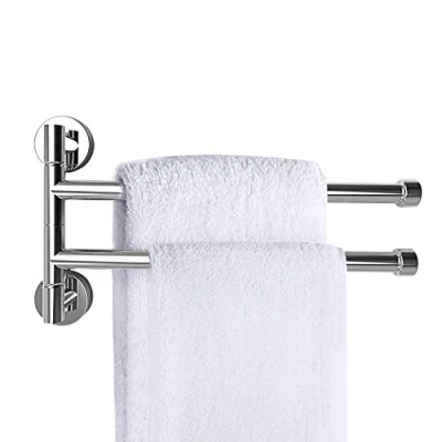Image de PHOEWON Porte Serviettes Mural 180 Serviette Support Acier Inoxydable Barre à Chrome (2 armer)