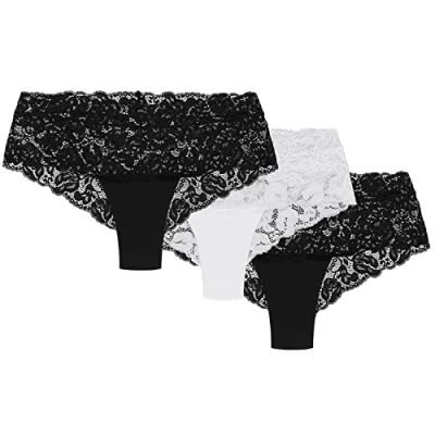 Image de Wolbar Culotte Classique Slip Short Élégant WB413 Fabriqué en UE, Noir Blanc,L