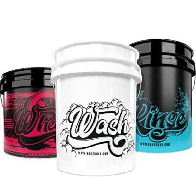 Image de Nuke Guys Seau de Lavage pour les 3 seaux méthode 5GAL Wash Bucket le shampooing voiture + Rinse essorer 3,5 GAL jantes à la main en douceur