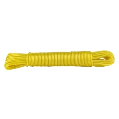 Image de IDEA HOME Corde à Linge Cristal indéchirable de 20 m pour la Maison, Le Jardin et Camping Robuste en Polyester revêtement Plastique, Jaune Transparent