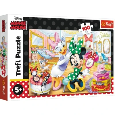 Image de Trefl 100 Pièces pour Les Enfants à partir de 5 Ans Puzzle, 16387, Minnie dans Un Salon beauté Disney