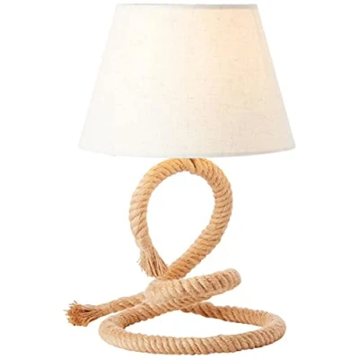 Image de Brilliant lampe, lampe de table Sailor naturel/blanc, corde/textile, 1x A60, E27, 40W, lampes normales (non incluses), A ++