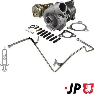 Image de JP GROUP 1117801810 Turbocompresseur à gaz d&#039;échappement y compris Jeu de joints d’étanchéité, avec aspiration d&#039;huile