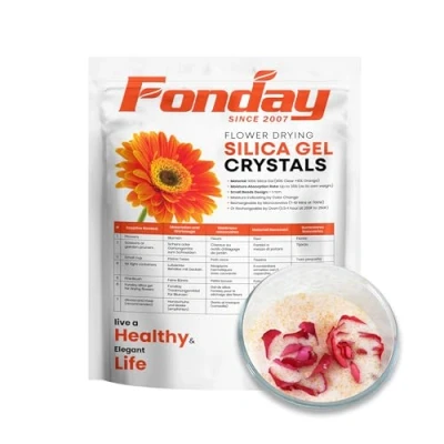 Image de 2LBs Flower Drying Crystal, Fonday Cristaux de séchage fleurs en gel silice fins Indicateurs couleur Réutilisables (0.91Kg)