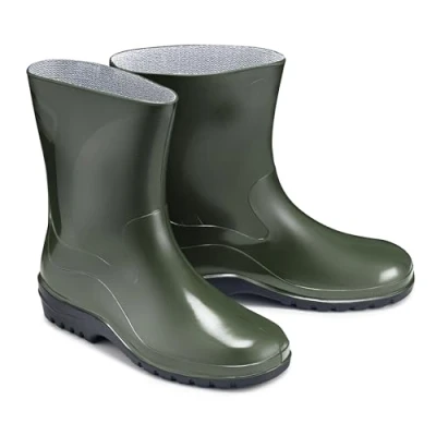 Image de ESTRO Bottes en Caoutchouc Femme Botte de Pluie Bottine Chaussures K007 (38 EU, Vert Foncé)